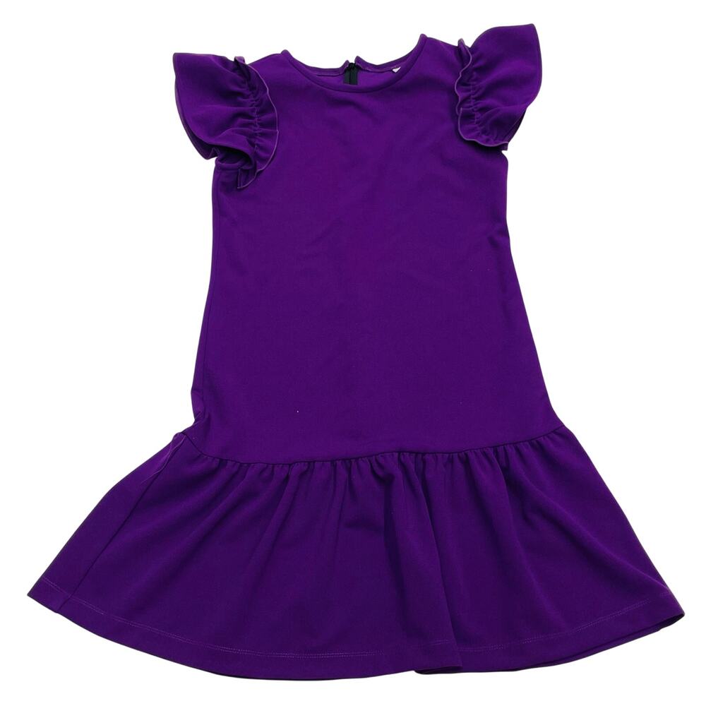 NWT Florence Eiseman Size 10 Crepe Scuba Dress with Ruffle Sleeves